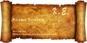 Kozma Ervina névjegykártya